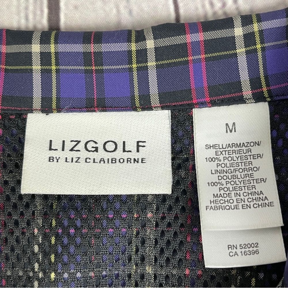 LIZGOLF / LIZ CLAIRBORNE lightweight plaid full zip golf jacket, size M - Picture 2 of 15